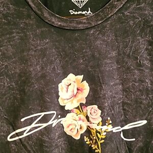 Diamond supply Co Grey acid washed t-shirt